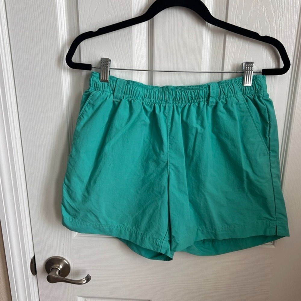 Columbia Ladies PFG Fishing Shorts Elastic Waist Quick‎ Dry Outdoor Teal Size S